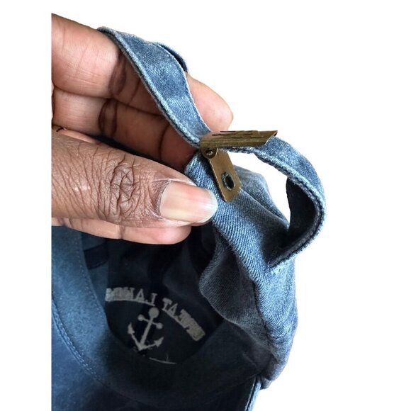 Great Lakes Unsalted Embroidered Adjustable Chambray Denim Cap By South Athletic - Picture 7 of 7